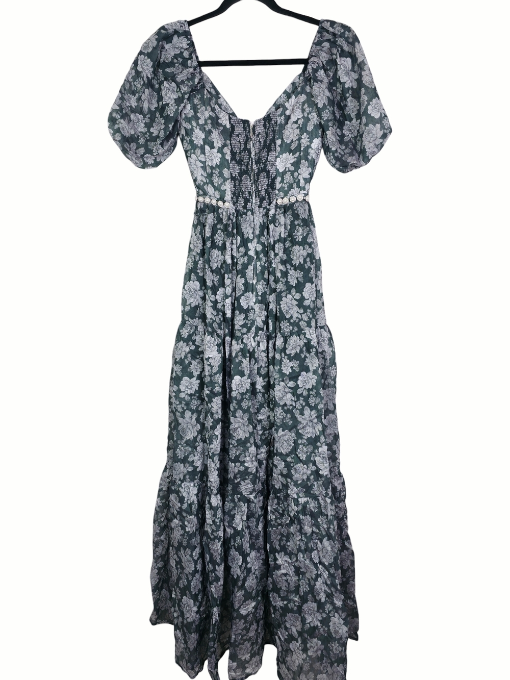 V. Chapman The Emma Dress Emerald Peony Print Floral High Low Cut Out NWT Size 0 - Picture 7 of 12